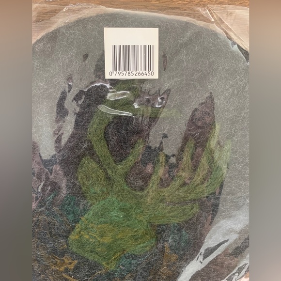 Thirstystone Round Felt Trivet green Deer Head NWT - Picture 4 of 4